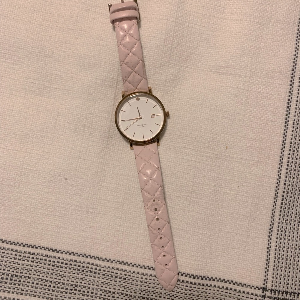 Kate Spade pink leather quilted watch